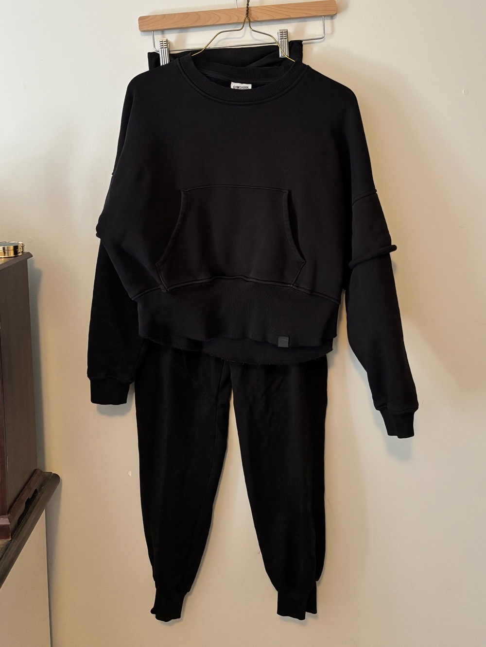 Gymshark x Leana Deeb collection black sweatsuit workout set - S